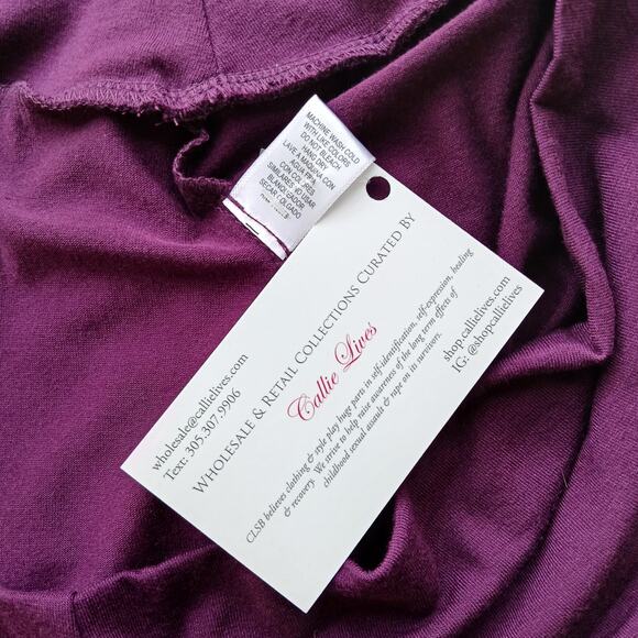 Callie Curvy Eggplant Purple Palazzo Pants 2X high-rise soft comfy elastic-free - Picture 7 of 14